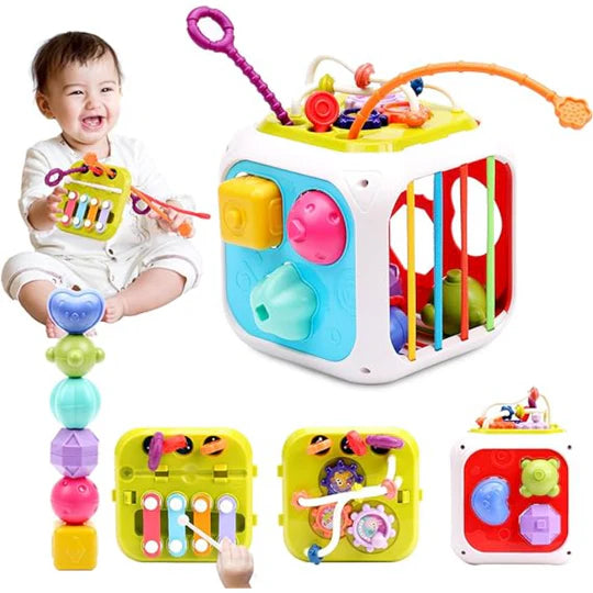 CUBO DE ACTIVIDADES PARA BEBES ,JUGUETE DE ENSEÑANZA 7 en 1 👶👌